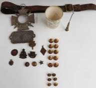 Small collection of military badges and buttons including Army Ordnance Corps, Royal Air Force