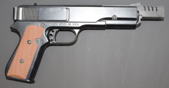 Sportsmarketing G-1015 Repeater .177 air pistol with named chequered grips, NVSN.