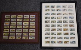 Two framed sets of cigarette cards depicting fish, one Players the other Wills