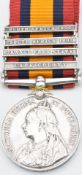 British Army Queen's South Africa Medal 1899 with clasps for Cape Colony, Orange Free State and