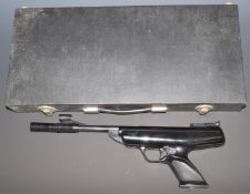 BSA Scorpion .22 target air pistol with shaped and chequered grips, adjustable sights and custom