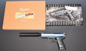 Hunter 6mm airsoft air pistol with sound moderator in original box, together with a limited
