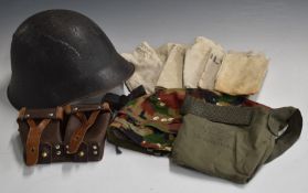 Axis Forces steel helmet named Motf. Gislen to internal tag with liner and chin strap, camouflage