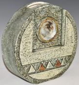 Troika wheel vase with 'Troika Cornwall' and AN monogram to base, H16.5cm