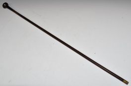 Wooden muzzle loading ram-rod with screw off extractor screw and brass fittings, 81cm long.