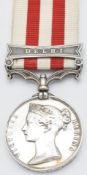 British Army Indian Mutiny Medal 1858 with clasp for Delhi named to Corporal C Roll 61st Regiment of