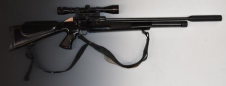 Brocock Enigma .177 PCP air rifle with chequered pistol grip and forend, raised cheek piece to the