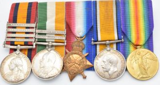 British Army Boer War and WW1 medals comprising Queen's South Africa 1899 and King's South Africa
