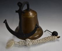 Bronze military scramble bell with Air Ministry impressed broad arrow 'ATW, AM' with crown cipher