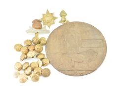 WW1 Memorial Plaque / Death Penny for Alfred Clark, together with a small number of badges and