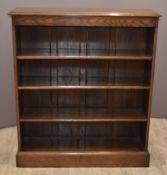 Oak bookcase with adjustable shelving, W86 x D26 x H180cm