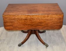 19thC mahogany Pembroke table with moulded decoration, W103 x D57 x H72cm