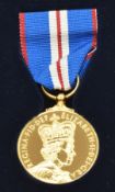 Queen Elizabeth II Golden Jubilee medal 1952-2002, in original box with signed certificate by the