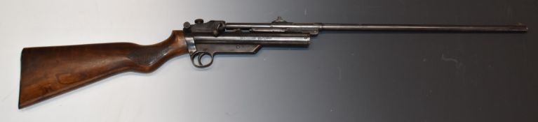 Webley Service Mk II .22 air rifle with interchangeable barrel, adjustable pop-up peep sights,