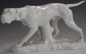 Copenhagen figure of a pointer dog, H18cm