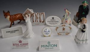 Point of Sale advertising signs for Minton, Royal Doulton, Bunnykins, Portmeirion, Nao, Royal Albert