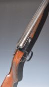 BSA 12 bore side by side ejector shotgun with chequered semi-pistol grip and forend, double