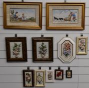 A collection of floral and figural Capodimonte figures