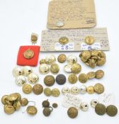 Small collection of approximately fifty military buttons including Royal Gloucestershire Hussars,