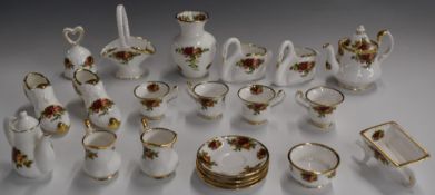 Approximately twenty one pieces of Royal Albert Old Country Roses miniature tea and ornamental ware