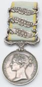 British Army Crimea Medal 1854 with clasps for Alma, Inkerman and Sebastopol named to Private Thomas