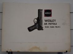 Webley Air Pistols original design drawing on card, 28x35cm.