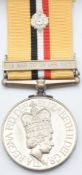 British Army Iraq Medal 2004 with clasp 19th March to 28th April 2003, named to 25130347 Gunner K