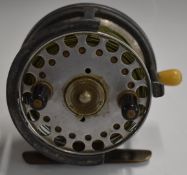 Hardy Brothers of Alnwick 'The Silex' no2 salmon fly fishing alloy reel, unusual wide drum model (