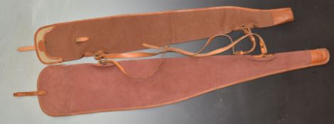 Two Brady of Halesowen canvas and leather shotgun or rifle slips.