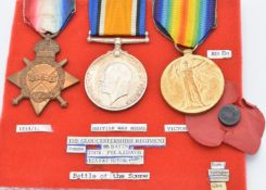 British Army WW1 medals comprising 1914/1915 Star, War Medal and Victory Medal named to 17478 Pte