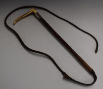 Hallmarked silver collared hunting whip