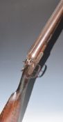 Thomas Adsett of Canterbury 10 bore side by side percussion hammer action shotgun with named lock,