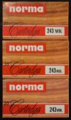 Sixty Norma .243WIN rifle cartridges, all in original boxes.  PLEASE NOTE THAT A VALID RELEVANT