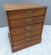 Five drawer collector's / music cabinet, each drawer with drop front W44 x D34 x H53cm