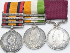 King's South Africa Medal 1899 with clasps for Relief of Kimberley, Paarderberg, Driefontei and