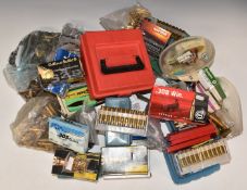 A large collection of empty brass rifle cartridge cases suitable for re-loading including .357, .44,
