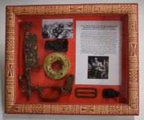 WW1 Somme battlefield relics including German G98 rifle breech, French rifle trigger, pickelhaube