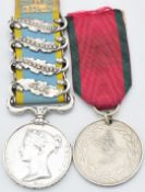 British Army Crimea Medal 1854 with clasps for Alma, Balaklava, Inkerman and Sebastopol named to J