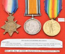 British Army WW1 medals comprising 1914/1915 Star, War Medal and Victory Medal, named to 15613 Pte J