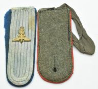 German Army WW2 medical officer's shoulder board together with an artillery example, acquired by a