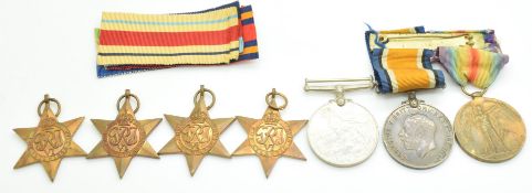Royal Navy group of seven medals for W Sharpe RN, comprising WW1 War and Victory Medals, WW2 1939-