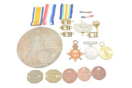 British Army WW1 medals comprising 1914/1915 Star, War Medal and Victory Medal named to 16011 Pte