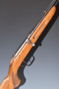 Barnhard Paatz .22 bolt-action rifle with chequered semi-pistol grip, raised cheek-piece, adjustable