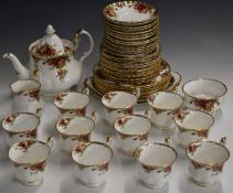 Approximately fifty three pieces Royal Albert Old Country Roses dinner and tea ware