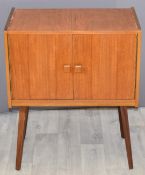 Retro mid century modern record cabinet, W61 x D36 x H74cm