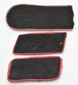 Three German Army WW2 cloth Panzer badges, two collar and one shoulder, acquired by a Sherwood