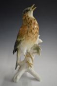 Karl Ens porcelain figure of a thrush, H26cm