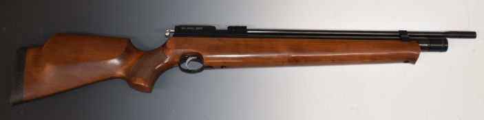 Air Arms S300 .22 PCP air rifle with chequered semi-pistol grip, raised cheek piece and adjustable