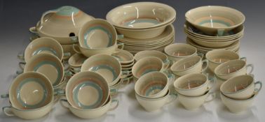 Approximately 125 pieces of Susie Cooper dinner service decorated with concentric circles