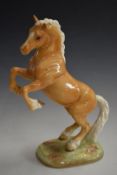 Beswick rearing horse in palomino colourway, model 1014, H28cm